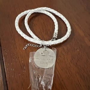 Balla white rope wrap charm bracelet Love you to the moon and back NWOT